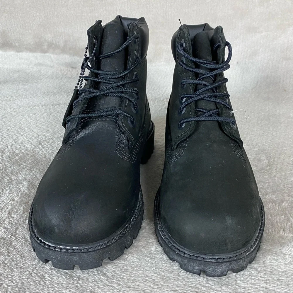 Timberland Premium 6 inch Kids Boys Boots Size 13‎ Black Nubuck Waterproof NEW